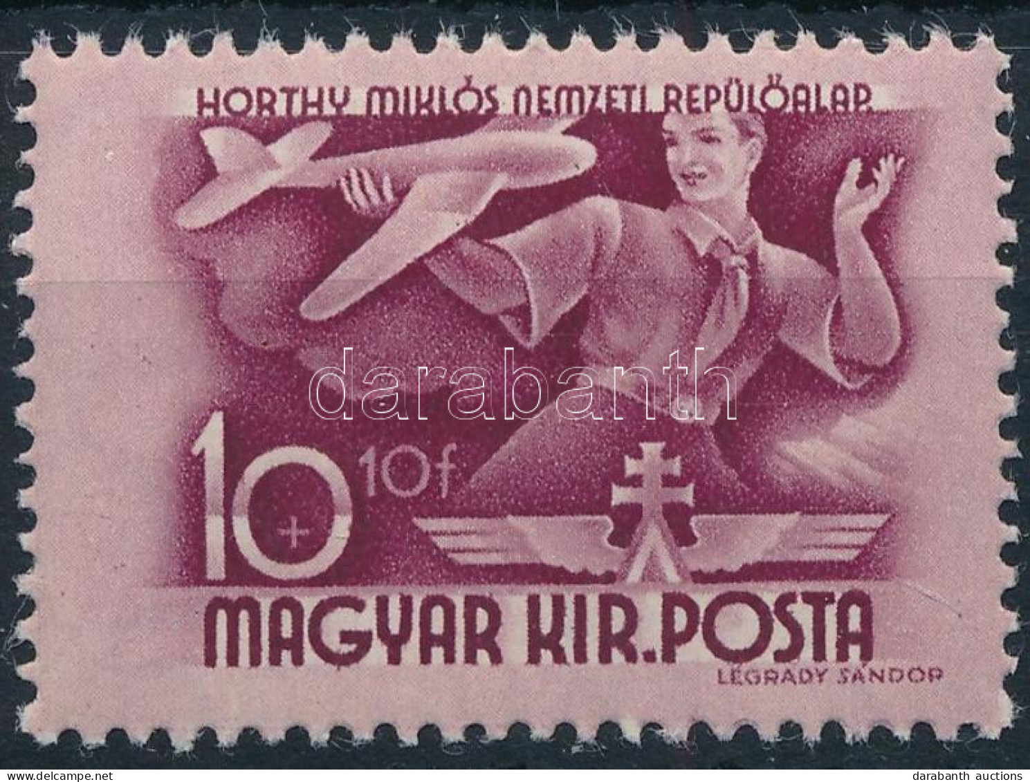 ** 1941 Repülő Alap (II.) 10f A "REPÜLŐALAP" Felirat Után Pont Lemezhiba - Altri & Non Classificati