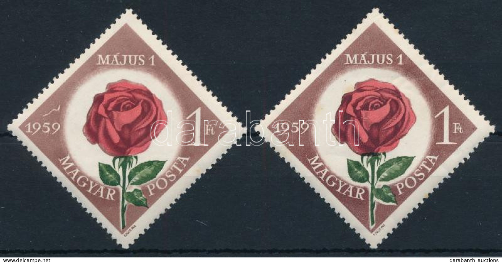 ** 1959 Május 1. (VII.) 1Ft Az évszám Fölött Fehér Hullámos Vonal + Támpéldány - Other & Unclassified