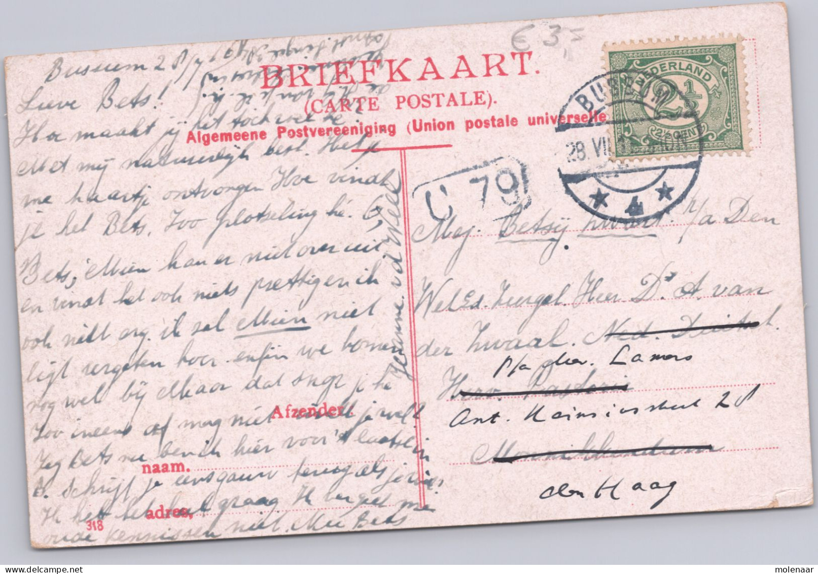 Postkaarten > Europa > Nederland > Noord-Holland > Bussum Gebruikt 1915 (14937) - Bussum