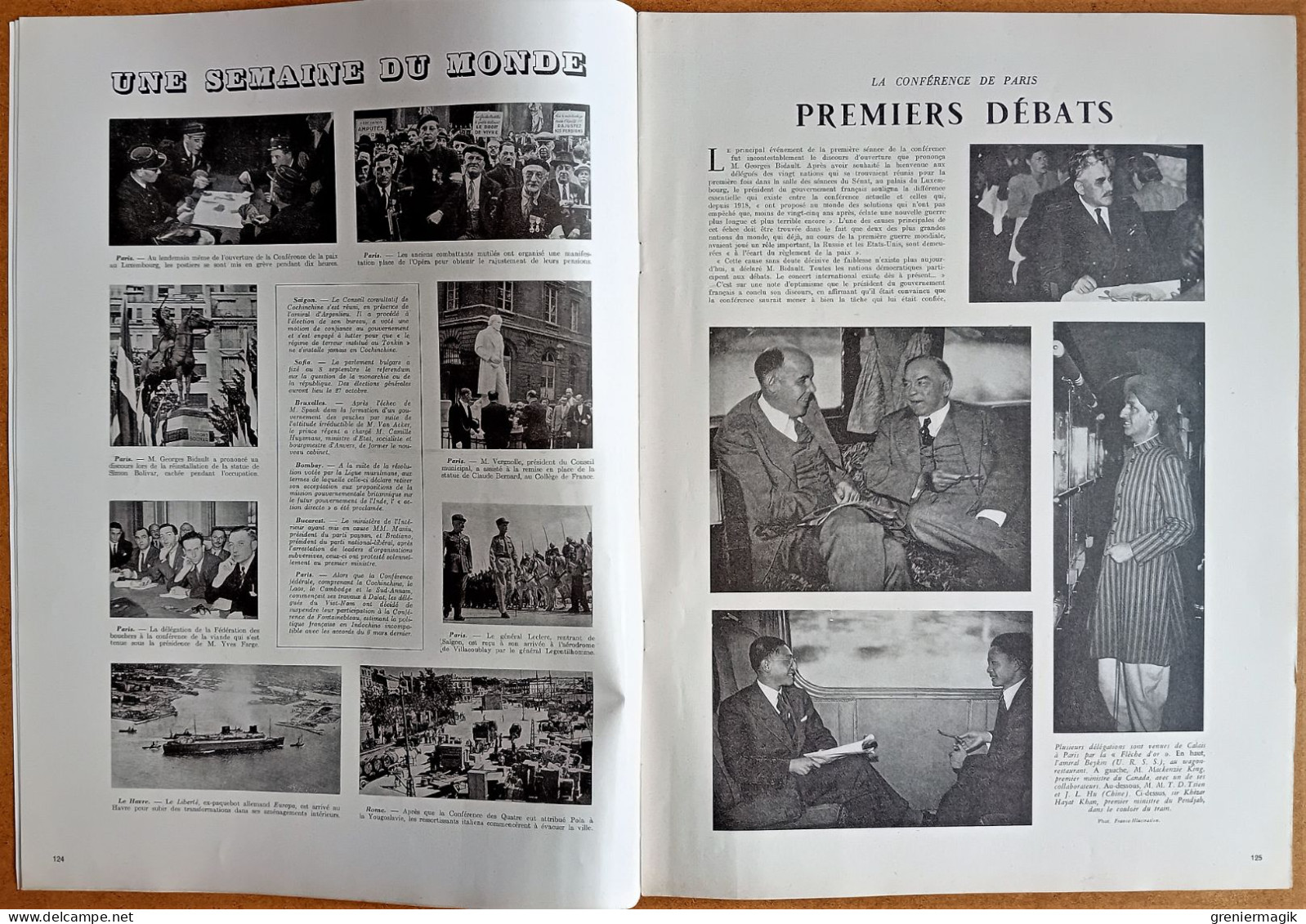 France Illustration N°45 10/08/1946 Conférence De Paris/Réquisitoires Procès Nuremberg/Turquie/Palestine/Madeleine Braun - Testi Generali