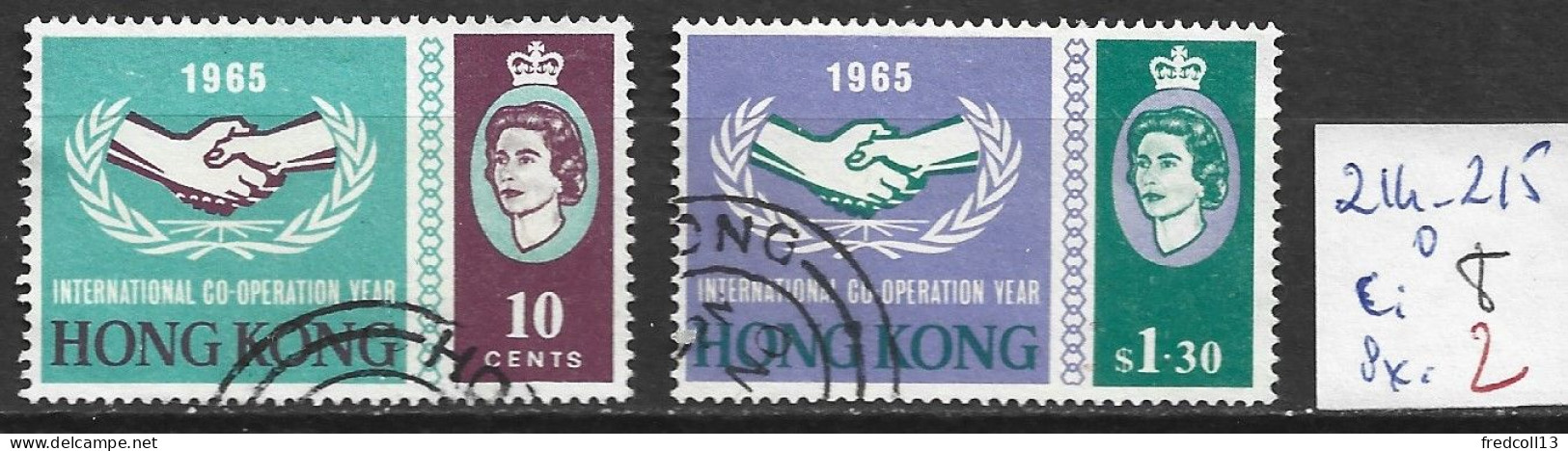 HONG KONG 214-15 Oblitérés Côte 8 € - Oblitérés