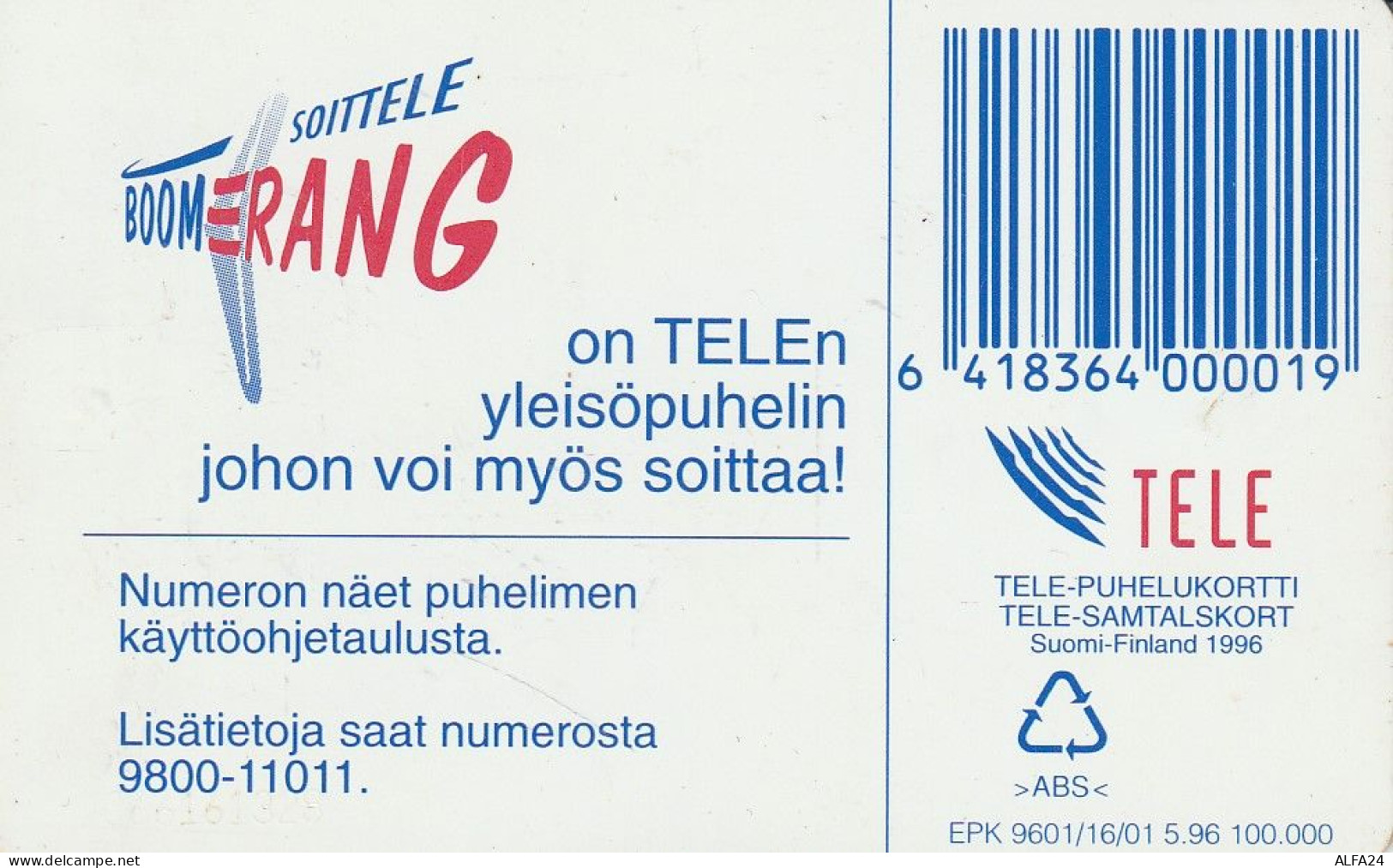 PHONE CARD FINLANDIA  (E4.11.1 - Finnland