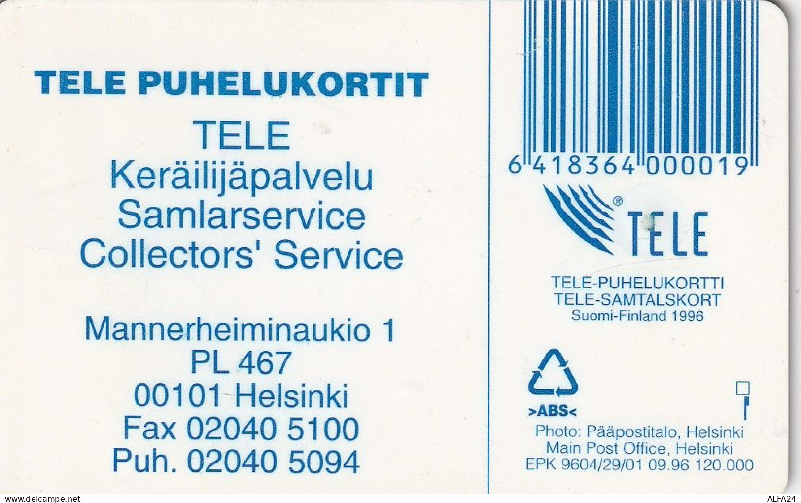 PHONE CARD FINLANDIA  (E4.10.7 - Finlande