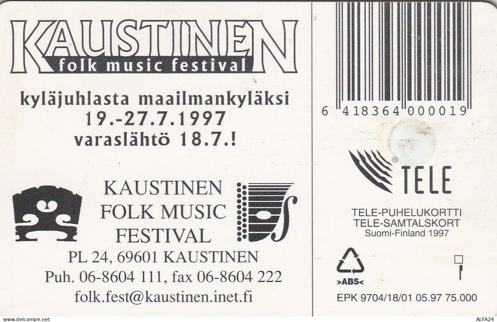 PHONE CARD FINLANDIA  (E4.9.5 - Finlande