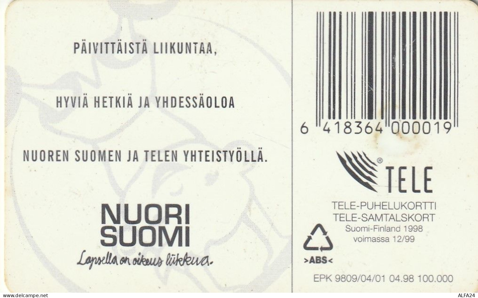 PHONE CARD FINLANDIA  (E4.8.6 - Finnland