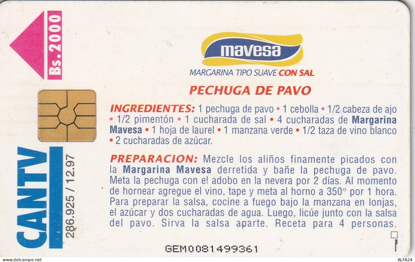 PHONE CARD VENEZUELA  (E4.3.7 - Venezuela