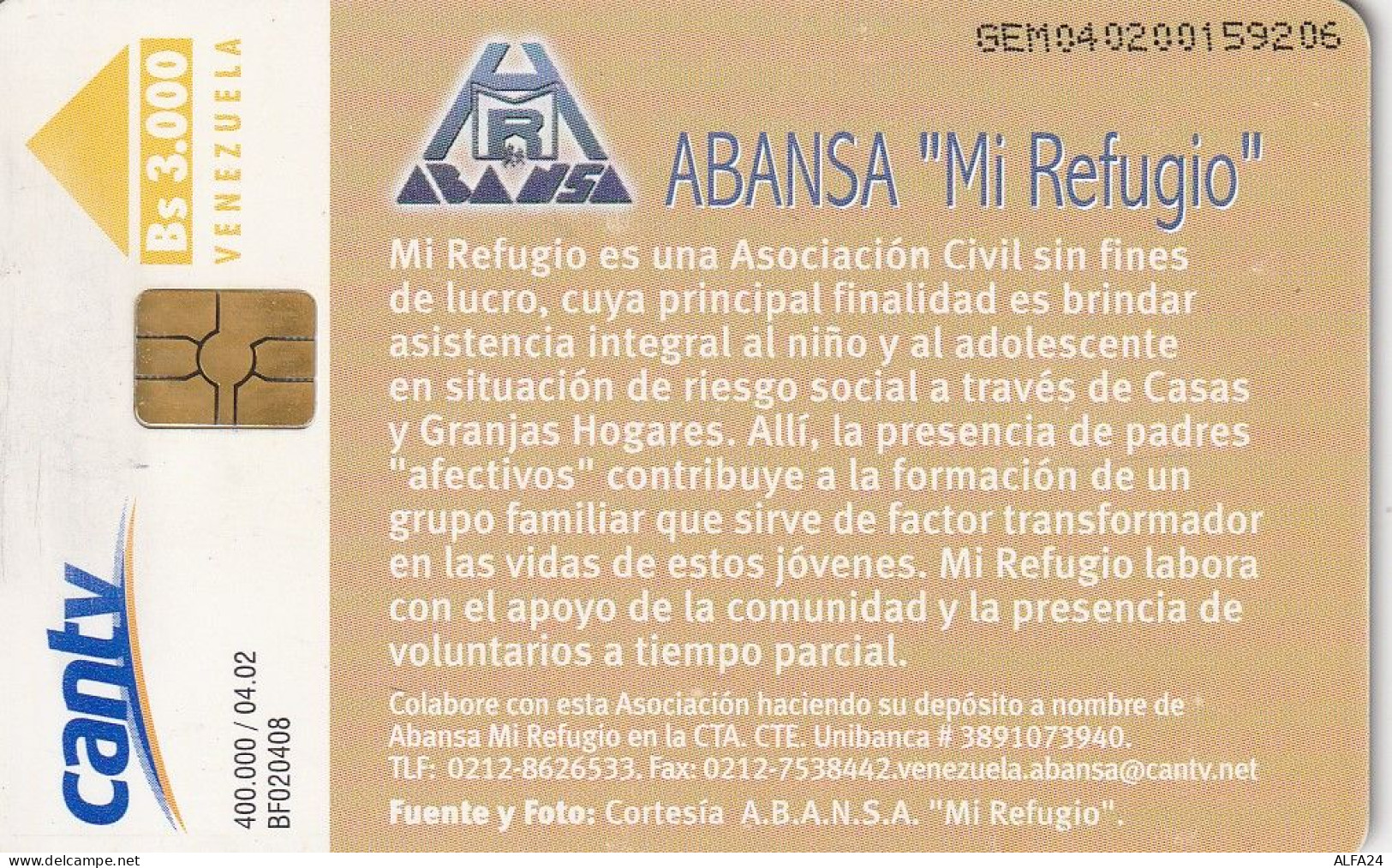 PHONE CARD VENEZUELA  (E4.1.7 - Venezuela