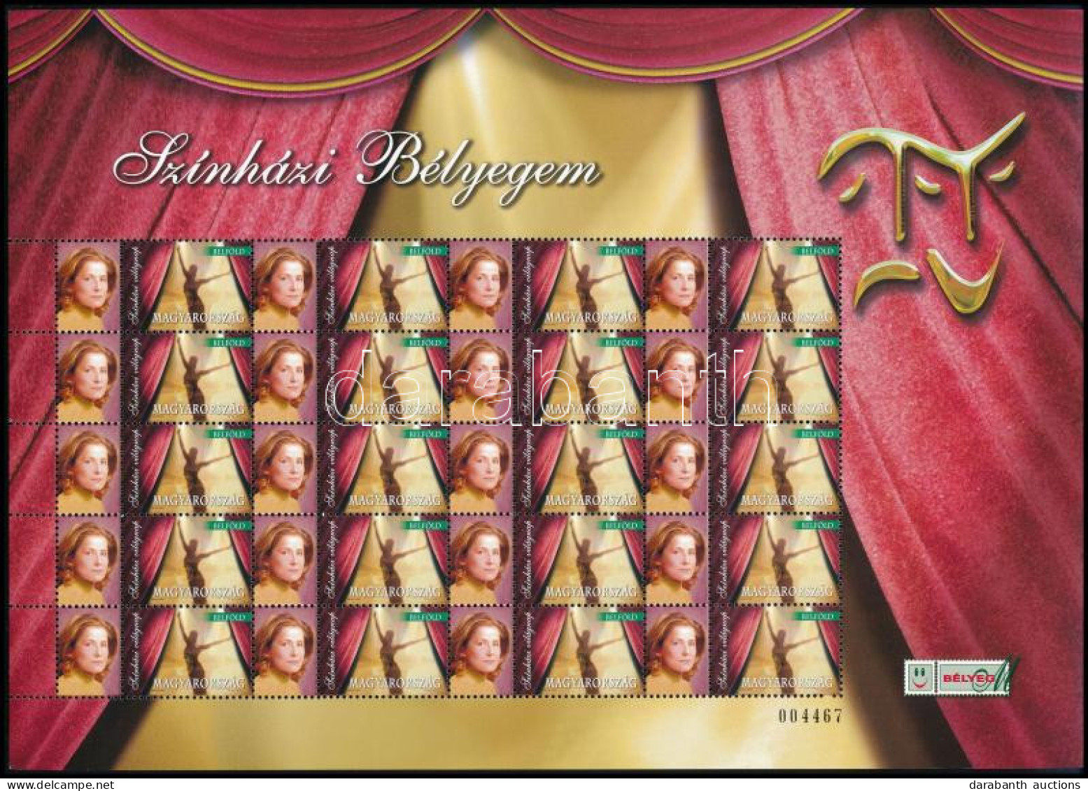 ** 2011 Színházi Bélyegem - Értékjelzés Nélkül - Fehér Anna Teljes ív (14.500) - Other & Unclassified