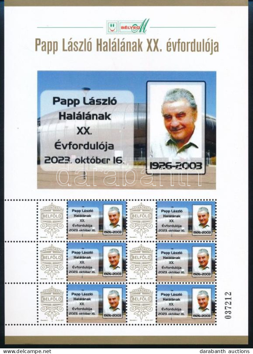 ** 2023 Papp László Halálának XX. évfordulója Személyes Bélyegív - Other & Unclassified