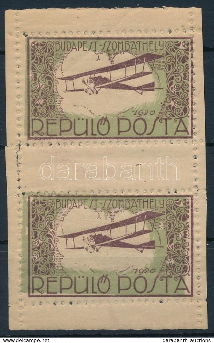 ** 1920 Budapest-Szombathely Repülőposta Emlékív / Souvenir Sheet - Altri & Non Classificati