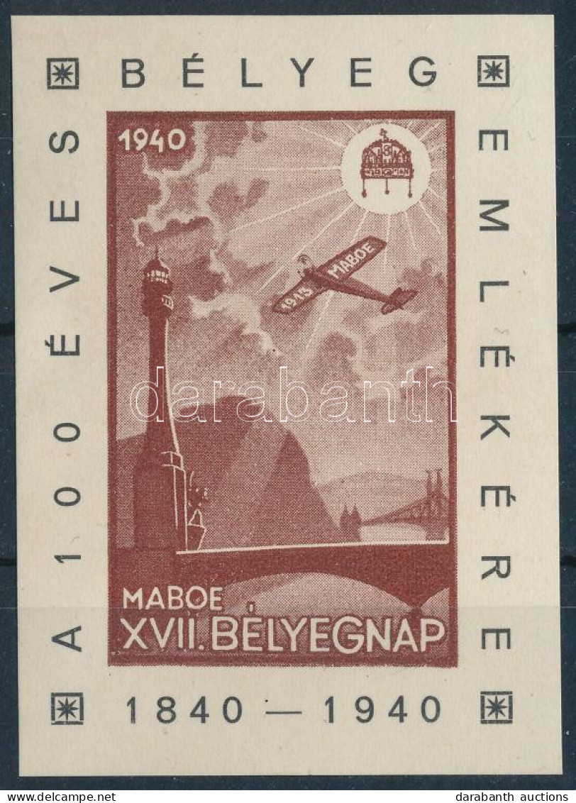 ** 1940 MABOE XVII. Bélyegnap Emlékív (kis Betapadás / Small Gum Disturbance) - Sonstige & Ohne Zuordnung