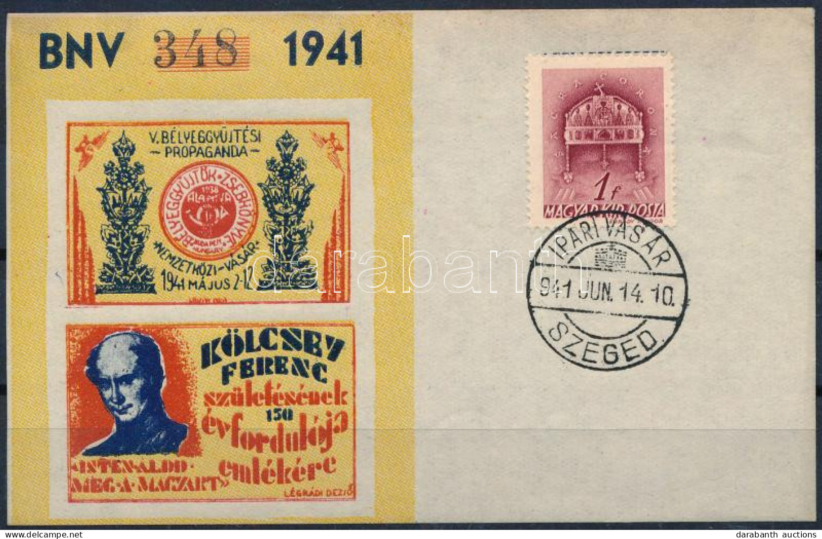 O 1941/6bb Kölcsey Ferenc II. Pecsételt Emlékív (10.000) - Other & Unclassified