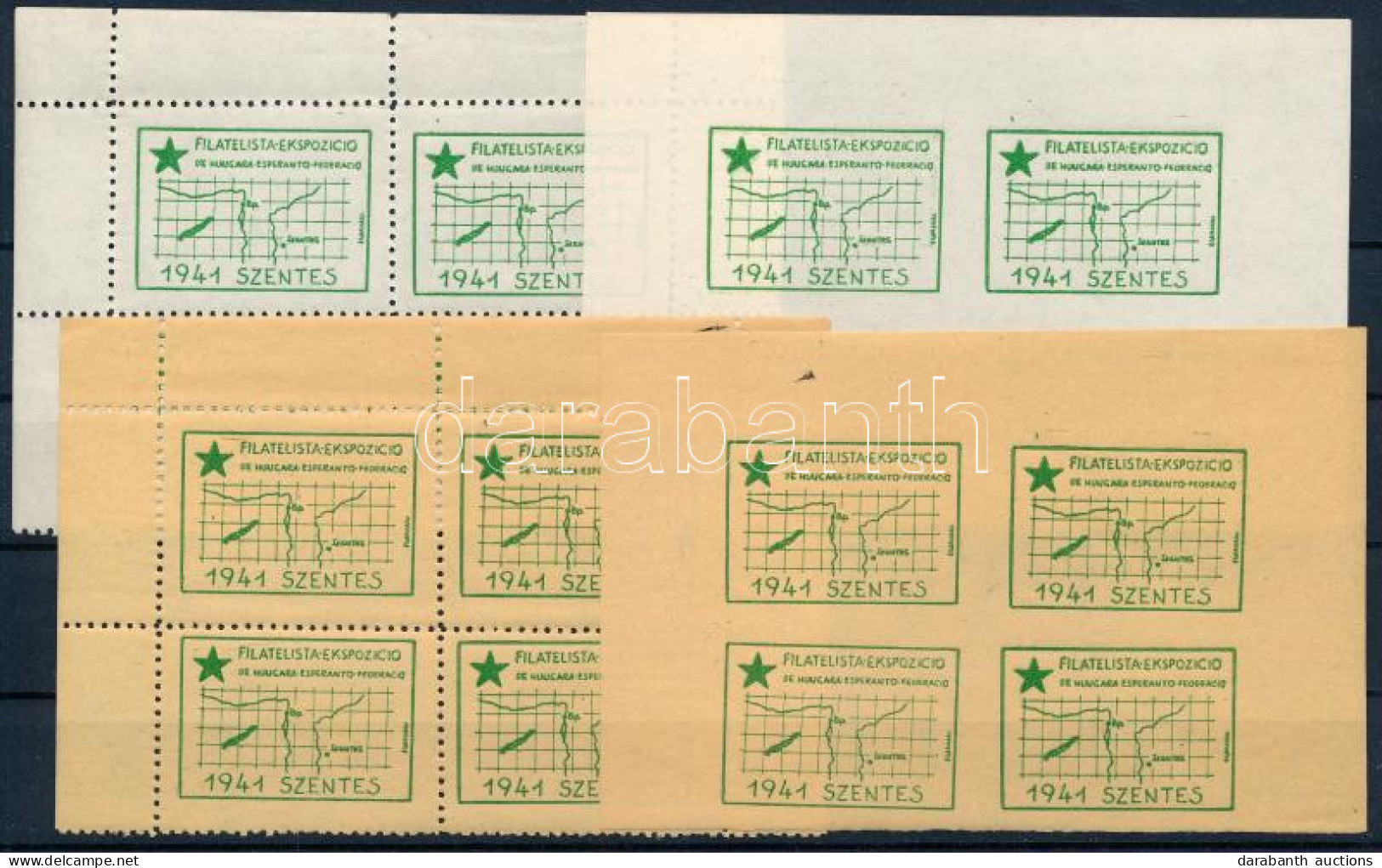 ** 1941/11aa+ab+ca+cb Eszperantó Bélyegkiállítás 4 Db Emlékív - Otros & Sin Clasificación