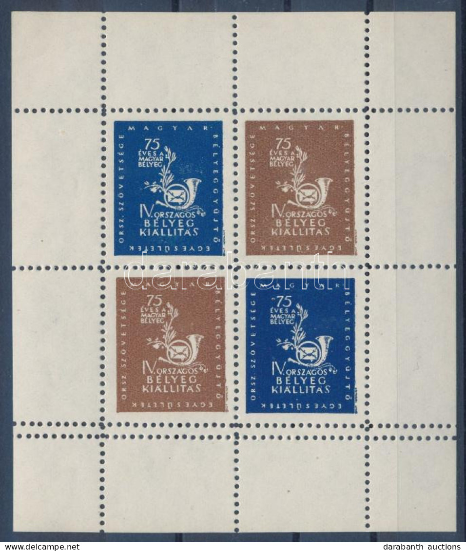 ** 1946/2a IV. Országos Bélyegkiállítás II. Emlék Kisív Kettős Fogazással (4.500+) / Souvenir Sheet With Double Perforat - Otros & Sin Clasificación