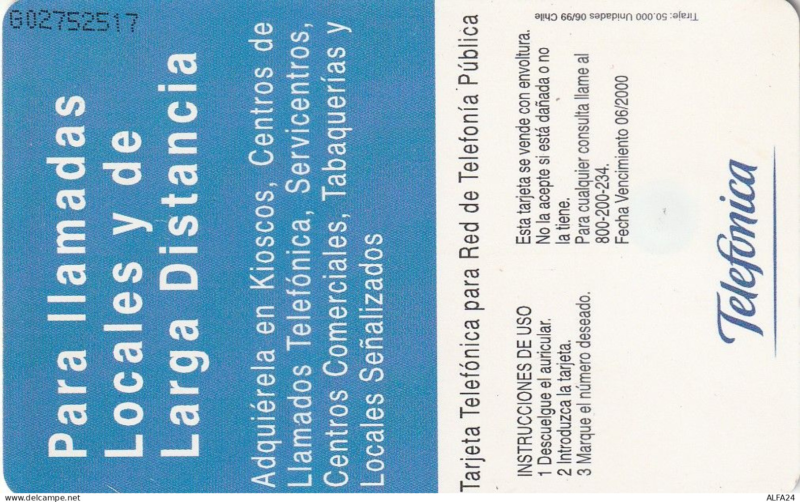 PHONE CARD CILE  (E5.20.8 - Cile