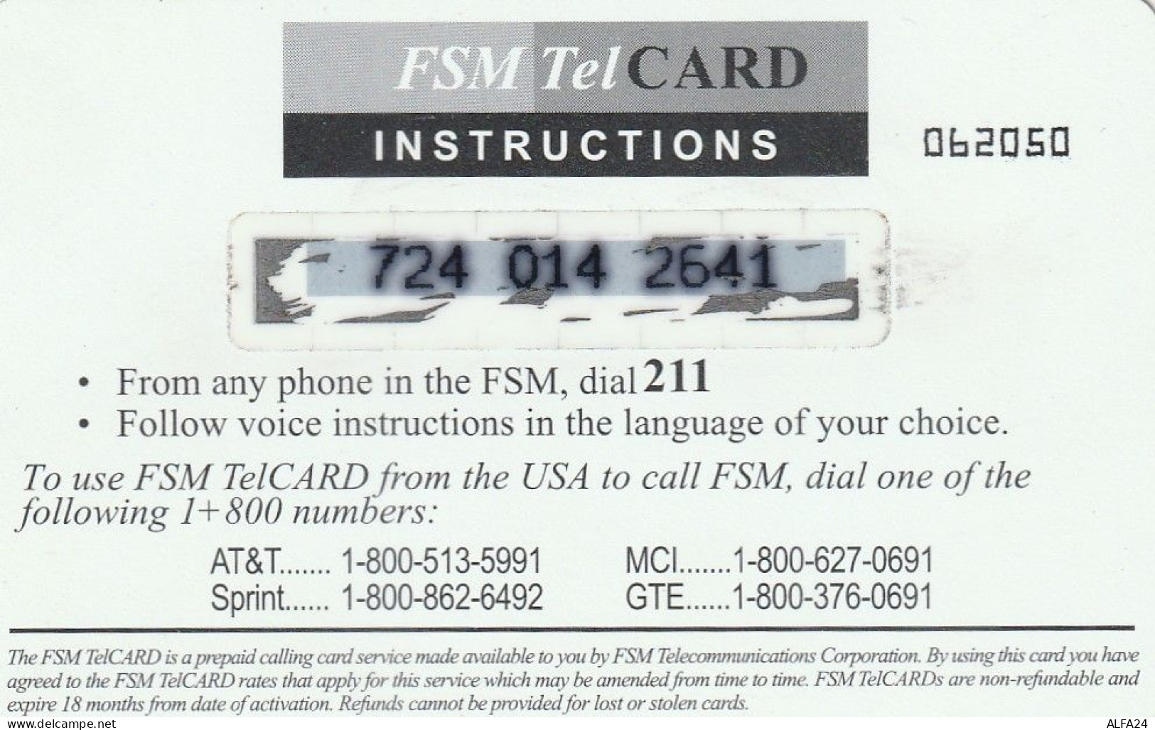 PREPAID PHONE CARD MICRONESIA  (E5.20.4 - Mikronesien