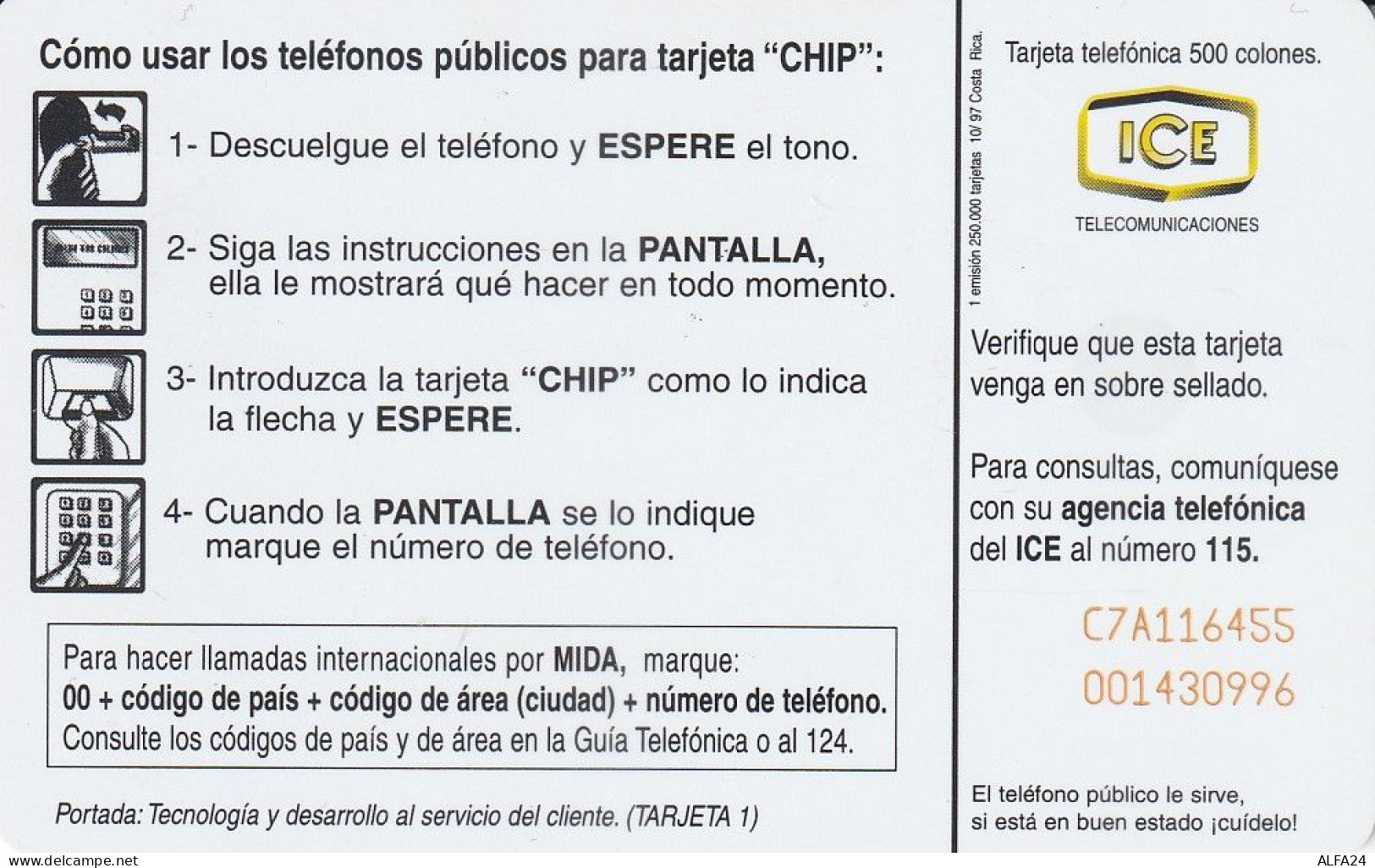 PHONE CARD COSTARICA  (E5.18.2 - Costa Rica