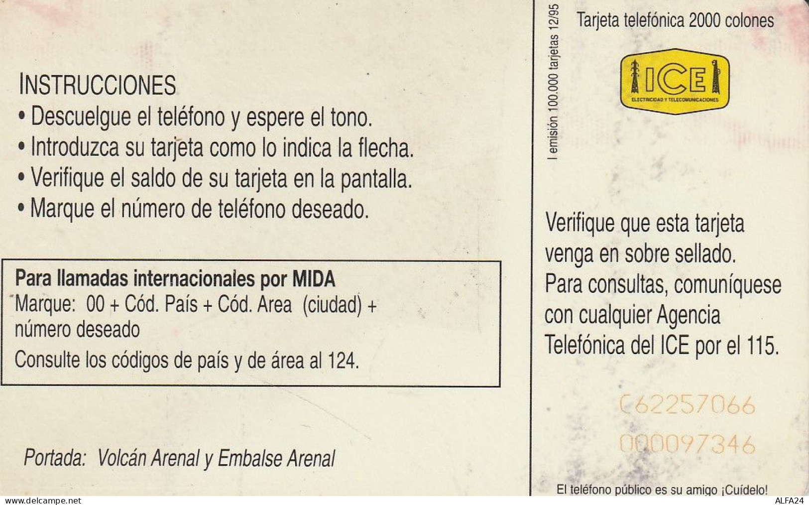 PHONE CARD COSTARICA  (E5.18.1 - Costa Rica