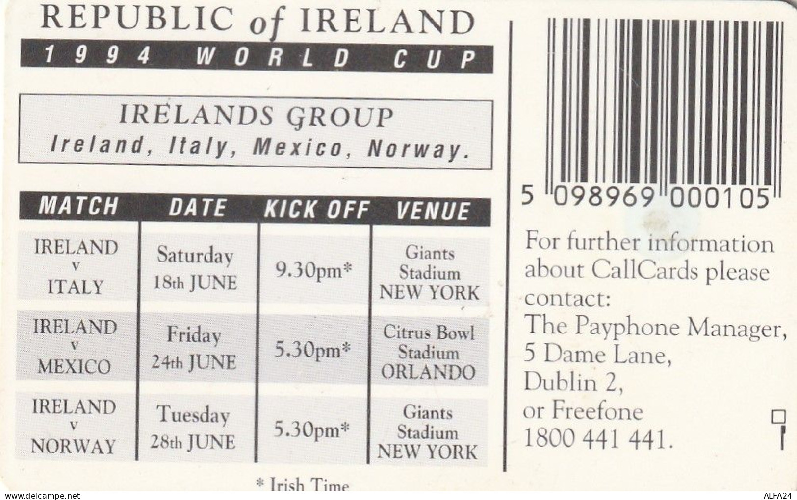 PHONE CARD IRLANDA  (E5.3.8 - Irlande