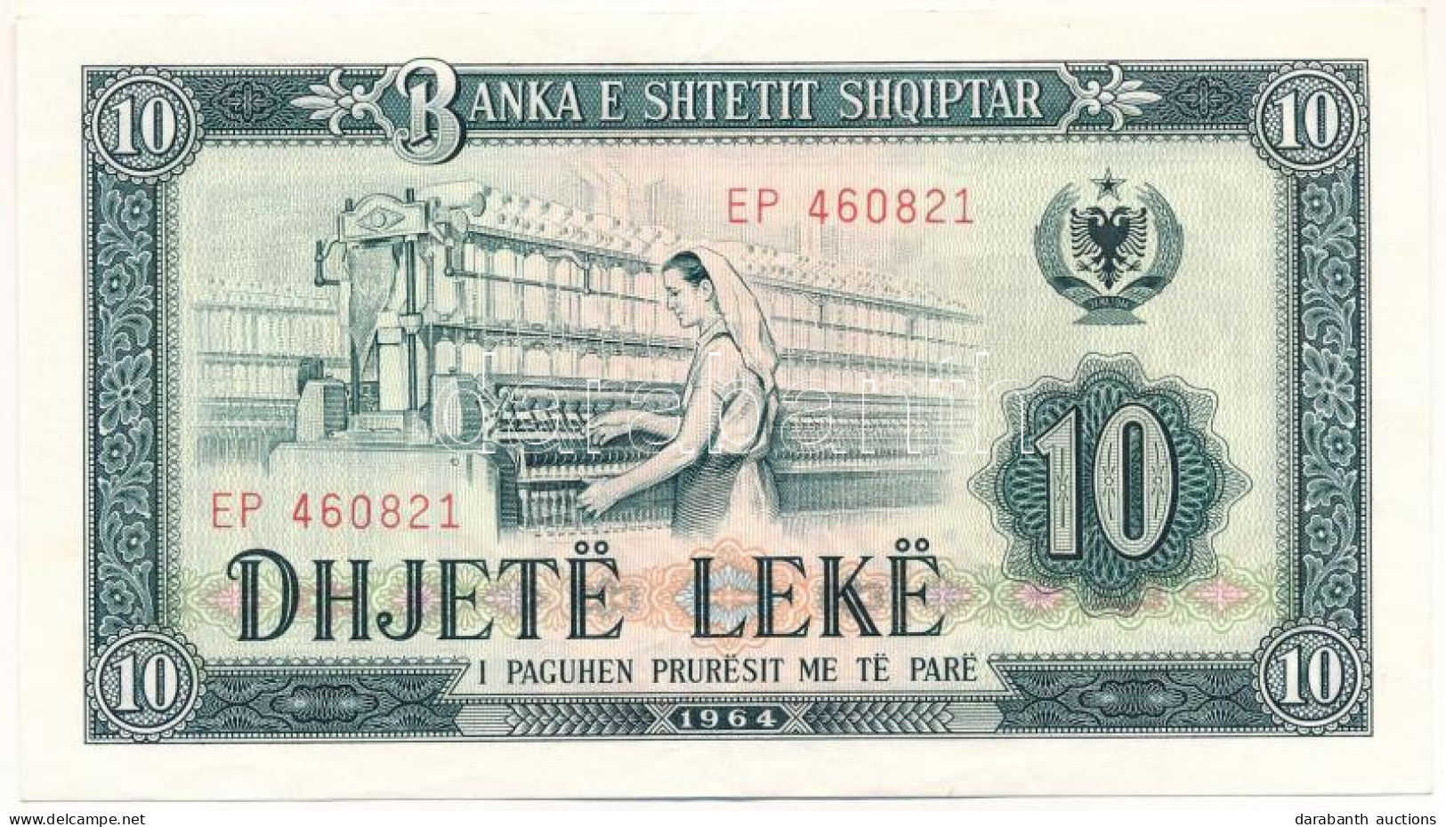 Albánia 1964. 10L T:F Szép Papír Albania 1964. 10 Leke C:F Fine Paper Krause P#36 - Non Classés