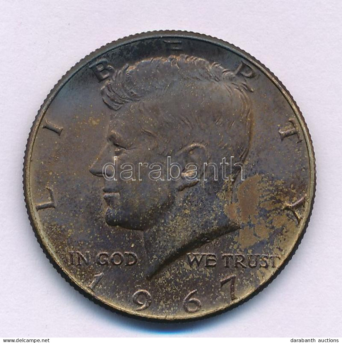 Amerikai Egyesült Államok 1967. 1/2$ Ag "Kennedy" T:AU Patina USA 1967. 1/2 Dollar Ag "Kennedy" C:AU Patina Krause KM#20 - Ohne Zuordnung