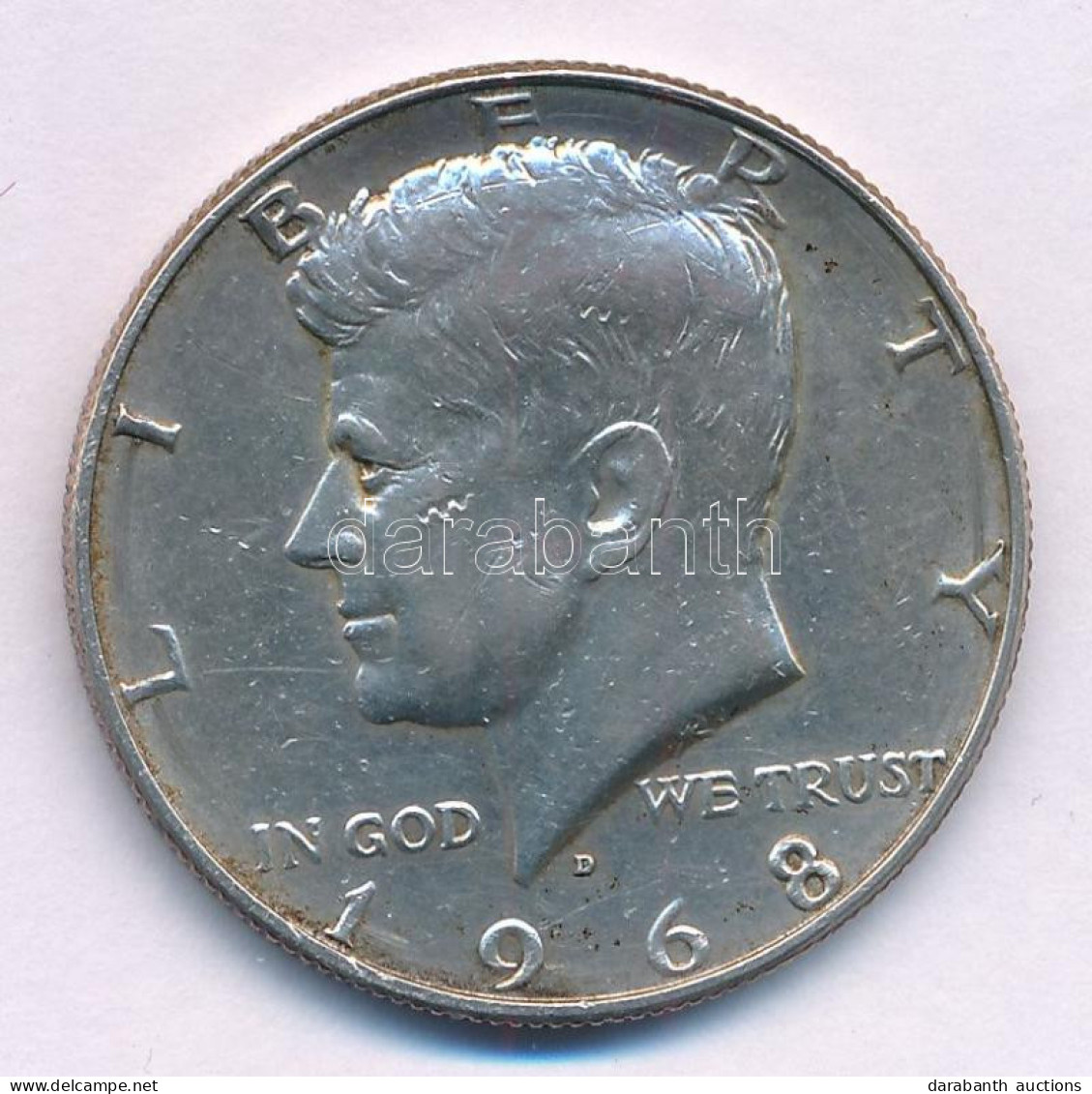 Amerikai Egyesült Államok 1968D 1/2$ Ag "Kennedy" T:AU USA 1968D 1/2 Dollar Ag "Kennedy" C:AU  Krause KM#202a - Zonder Classificatie