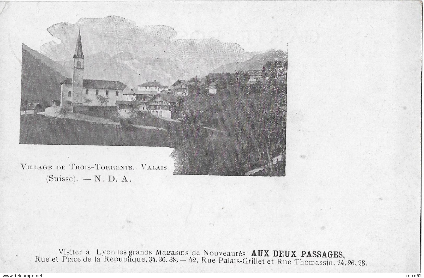 TROIS-TORRENTS ► Seltene Dorfansicht Mit Verbung, Alter Lichtdruck Ca.1900    ►RAR◄ - Troistorrents