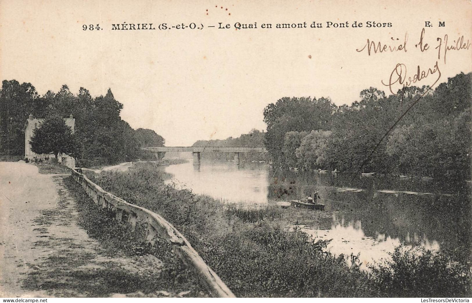 FRANCE - Mériel - Le Quai En Amont Du Pont De Stors - Carte Postale Ancienne - Meriel