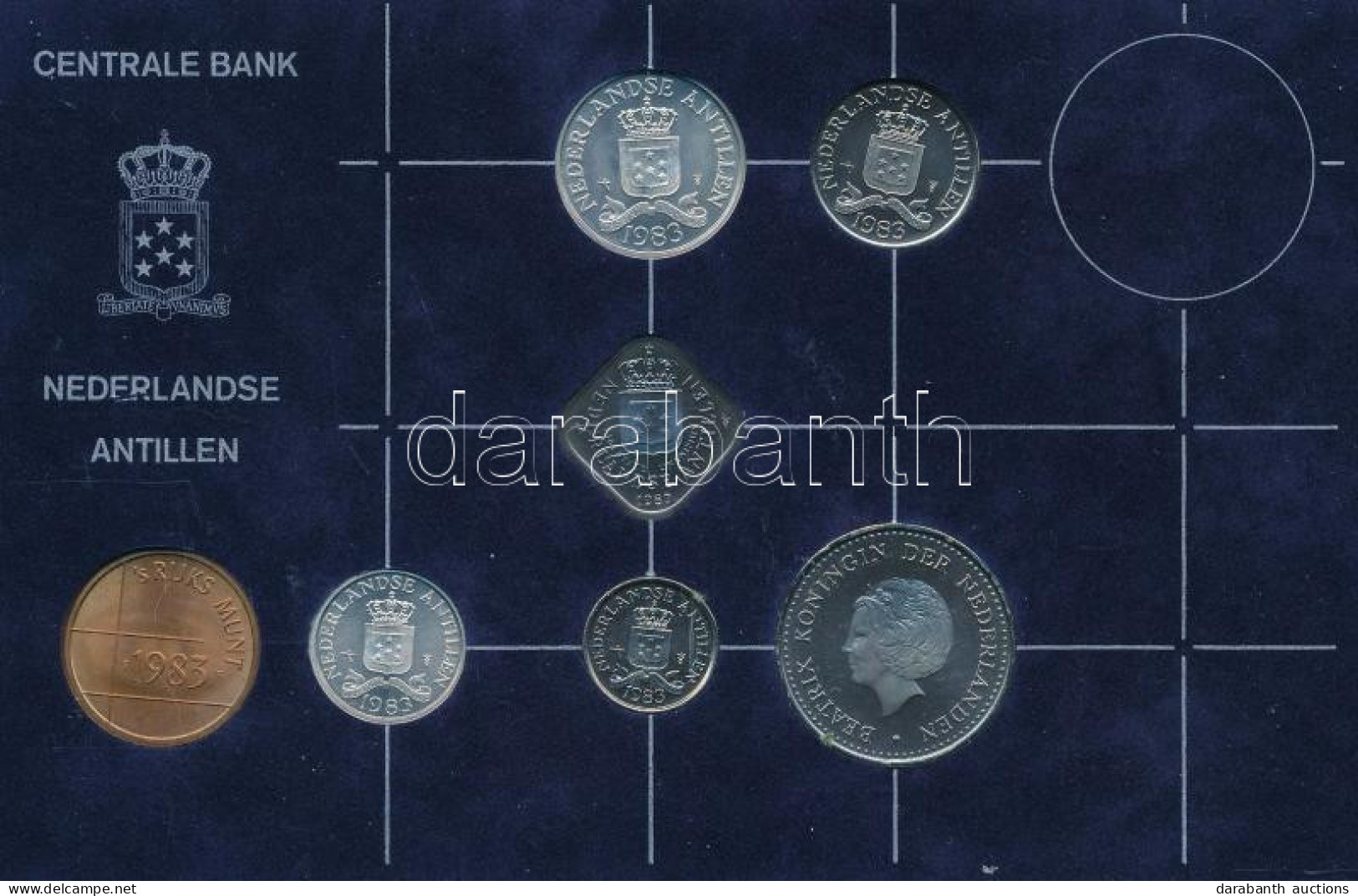 Holland Antillák 1983. 1c - 1G (6xklf) Forgalmi Sor + "Rijks Munt" Cu Zseton Műanyag Dísztokban T:UNC Netherlands Antill - Sin Clasificación