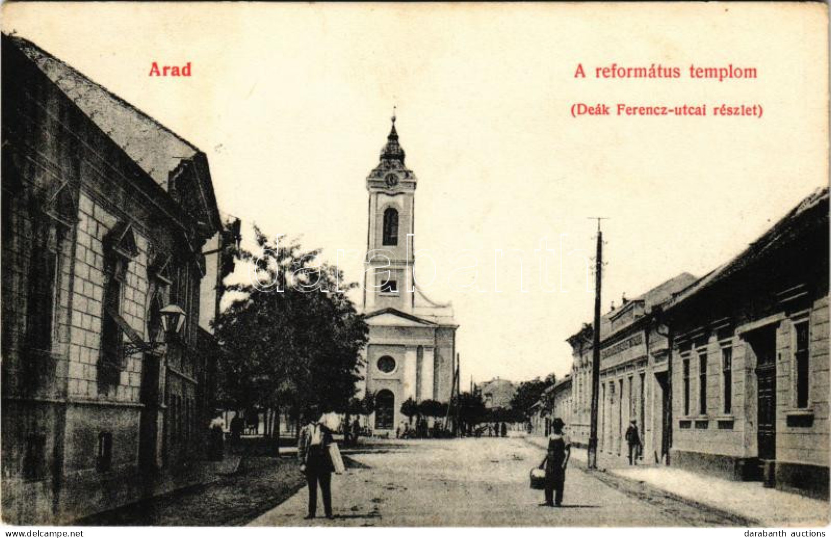 T2/T3 1907 Arad, Református Templom, Deák Ferenc Utcai Részlet. Kerpel Izsó Kiadása / Calvinist Church, Street View (fl) - Ohne Zuordnung