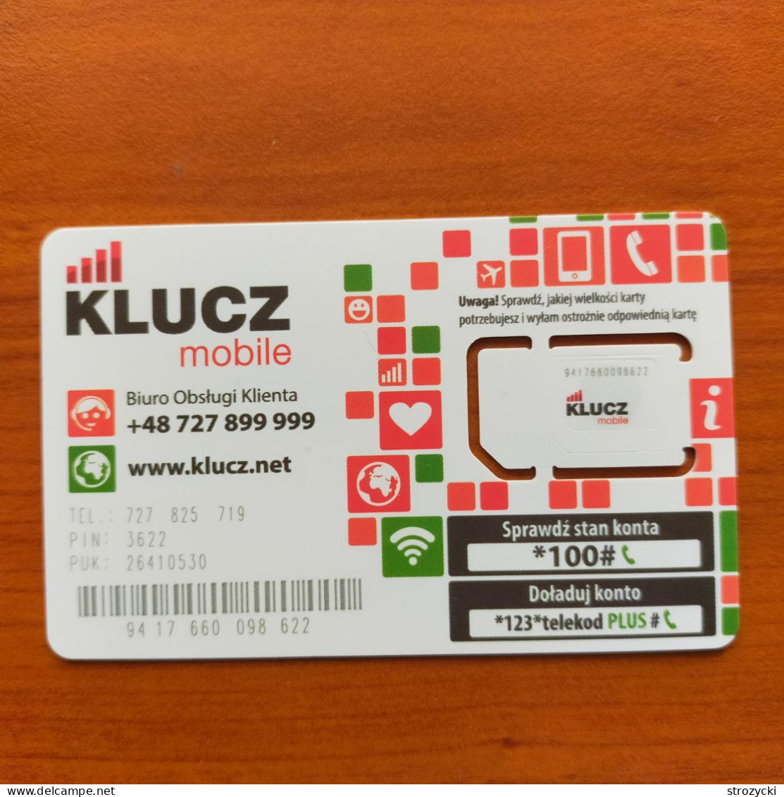 Poland - Klucz Mobile (standard, Micro, Nano SIM) - GSM SIM - Mint - Pologne