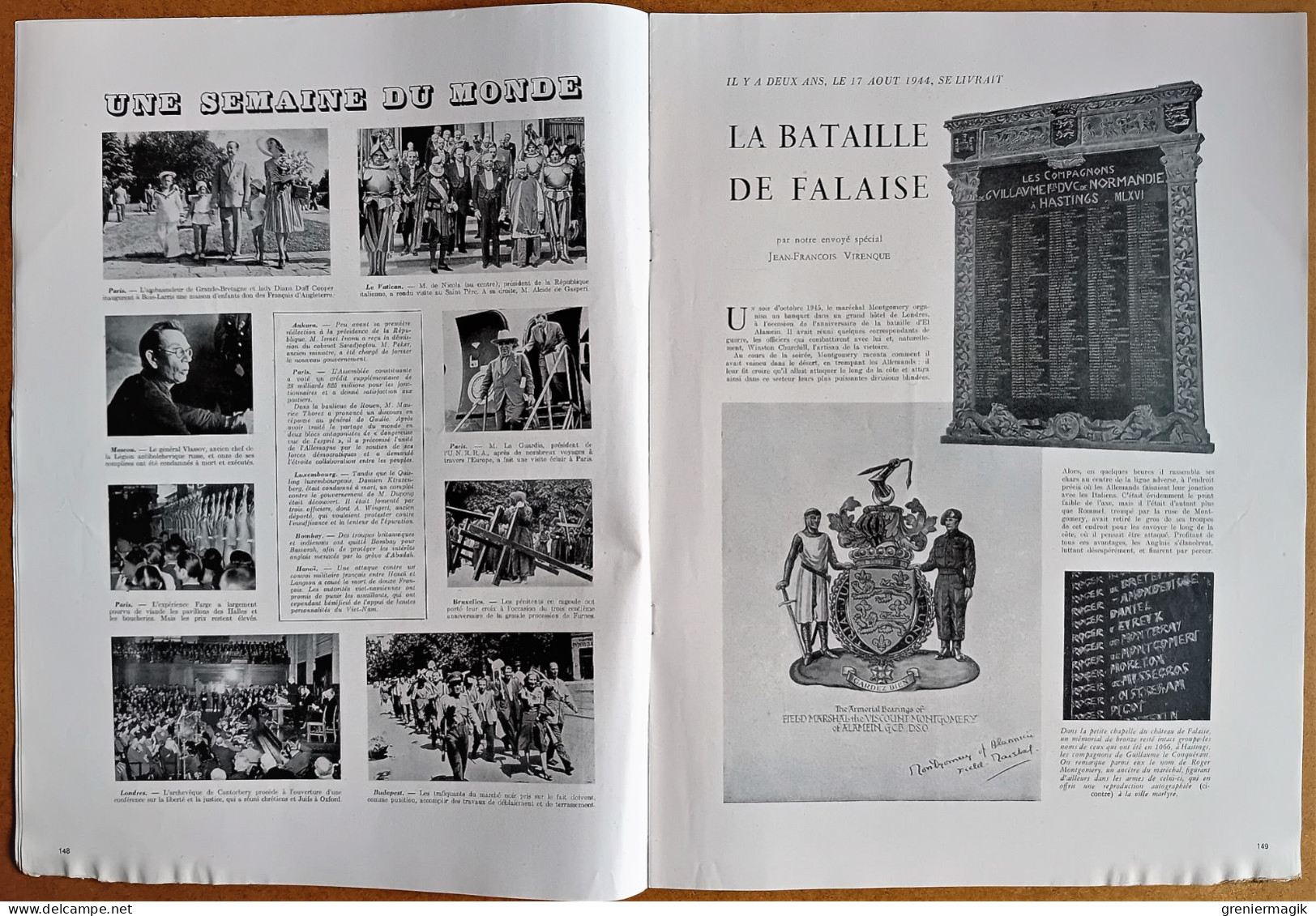 France Illustration N°46 17/08/1946 Bikini/Révolution Bolivie/Australie/Bataille De Falaise/Tour Eiffel/Frances Cabrini - Informaciones Generales