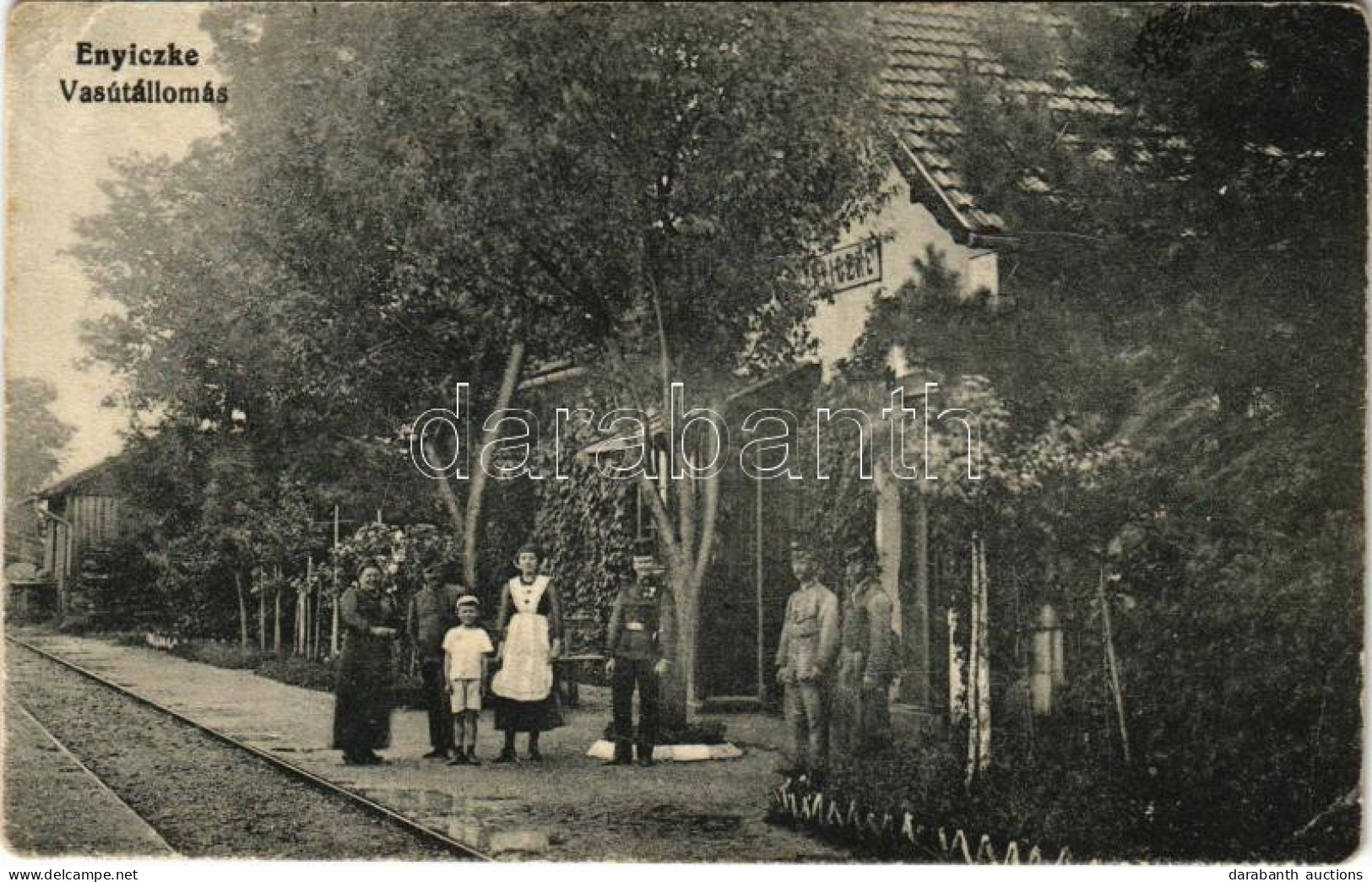 * T2/T3 1917 Enyicke, Abaúj-Enyiczke, Haniska (pri Kosiciach); Vasútállomás / Bahnhof / Railway Station (Rb) - Sin Clasificación