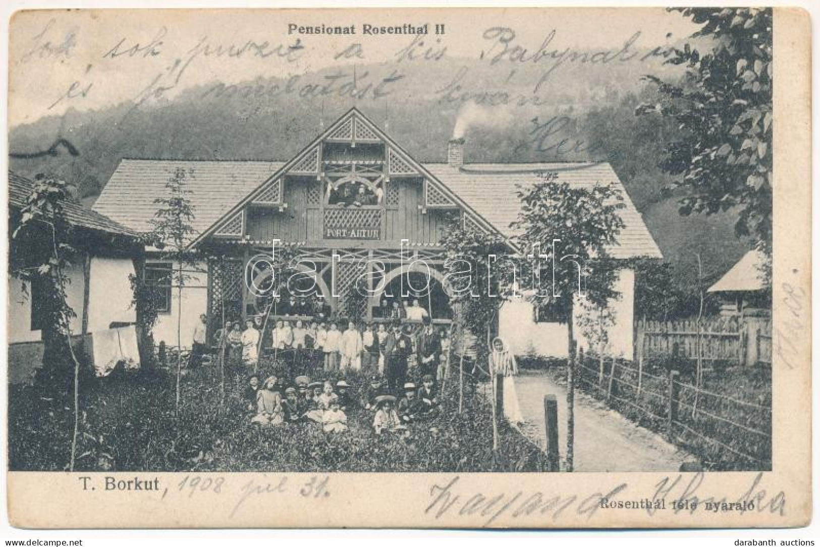 T2/T3 1908 Tiszaborkút, T. Borkút, Kvaszi, Kvasy (Máramaros); Port-Artur, Rosenthál Féle Nyaraló / Villa - Unclassified