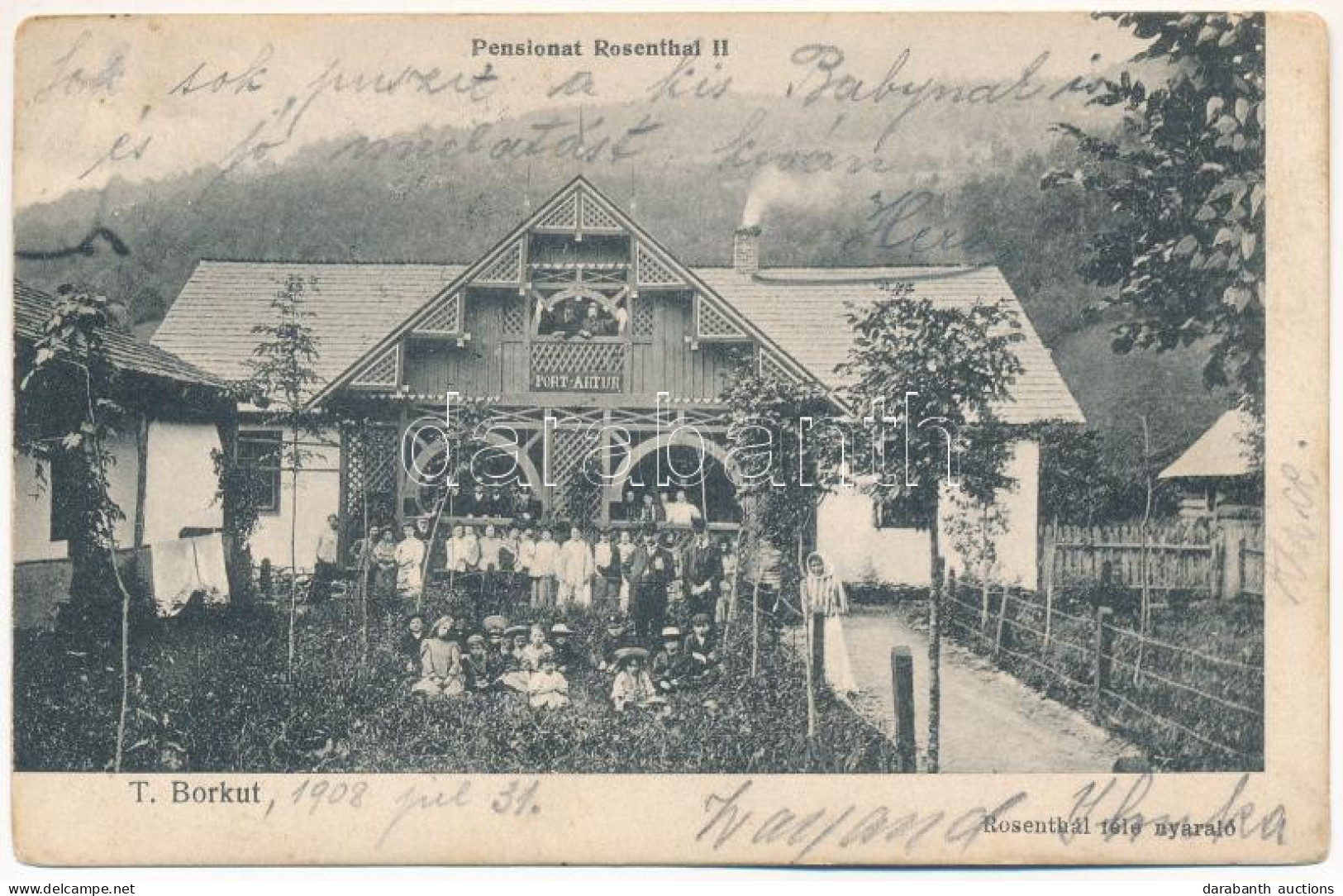 T2/T3 1908 Tiszaborkút, T. Borkút, Kvaszi, Kvasy (Máramaros); Port-Artur, Rosenthál Féle Nyaraló / Villa - Ohne Zuordnung