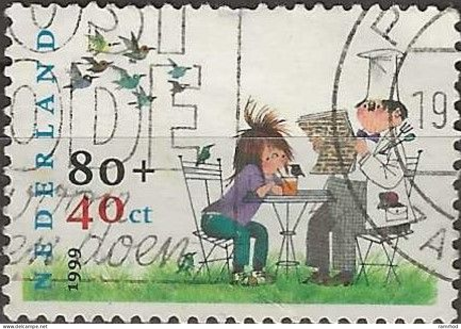 NETHERLANDS 1999 Child Welfare. Characters Created By Fiep Westendorp - 80c.+40c. - Otje Drinking Through Straw AVU - Gebraucht