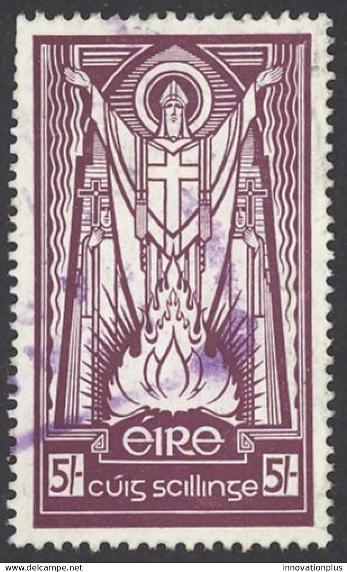 Ireland Sc# 122 Used (a) 1943-1945 5sh St. Patrick And Paschal Fire - Used Stamps