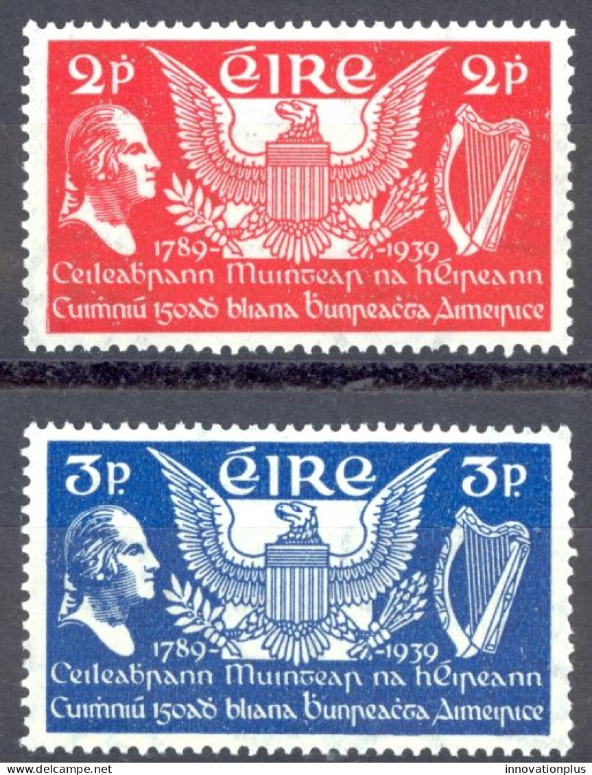 Ireland Sc# 103-104 MH 1939 US Constitution 150th - Ongebruikt