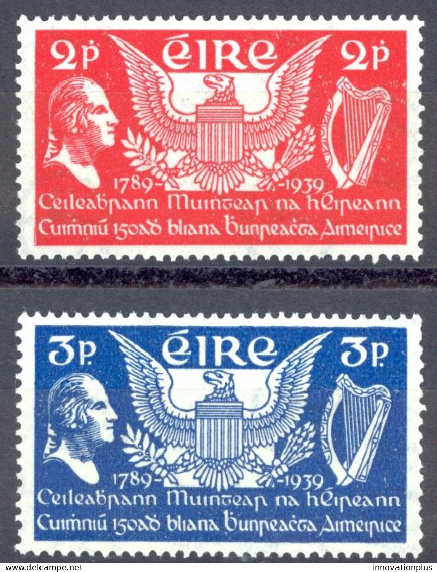 Ireland Sc# 103-104 MH 1939 US Constitution 150th - Nuevos