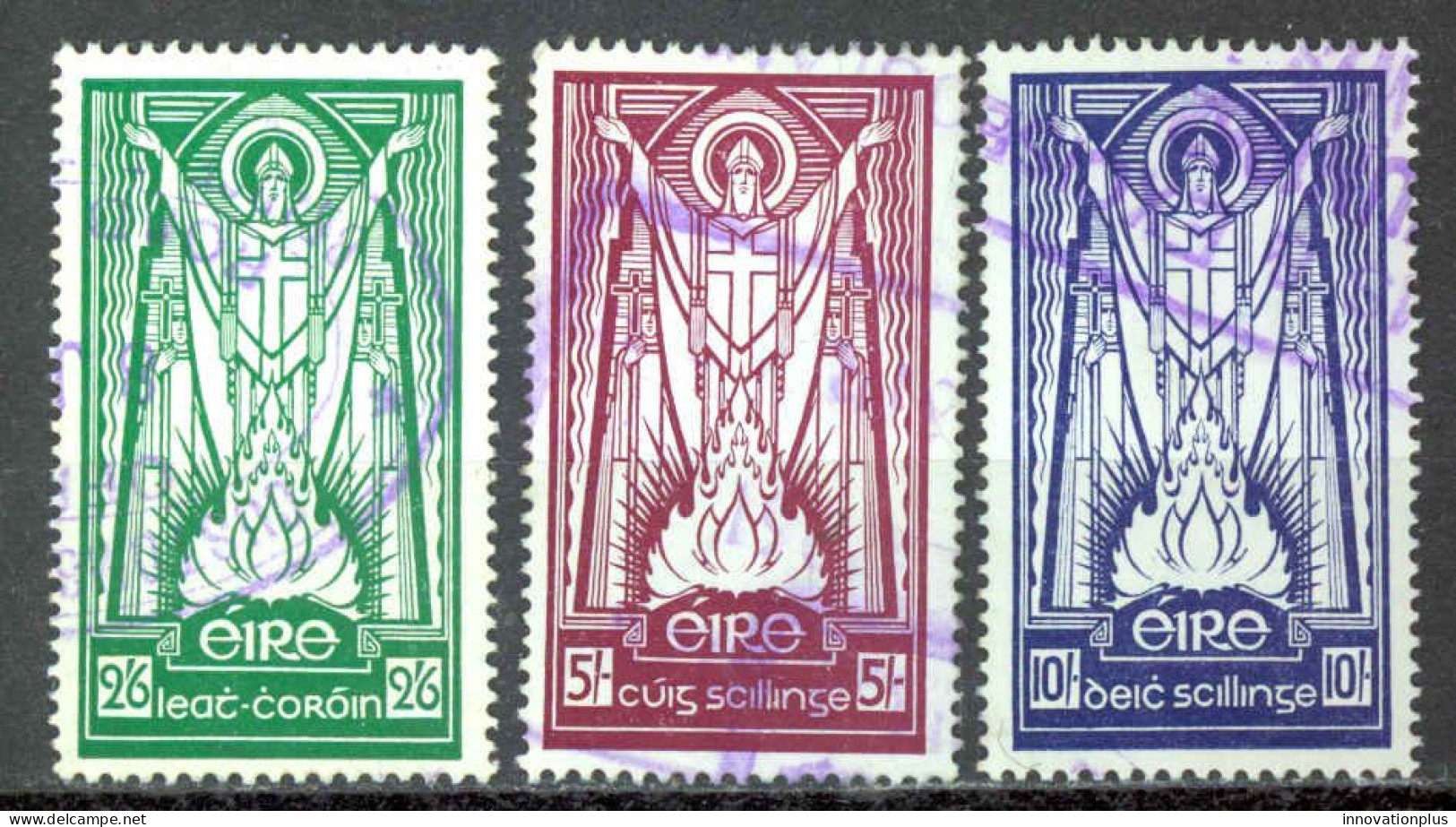 Ireland Sc# 121-123 Used (a) 1943-1945 St. Patrick And Paschal Fire - Gebruikt