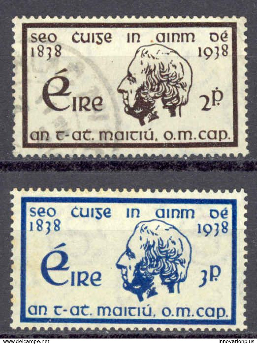 Ireland Sc# 101-102 Used (a) 1938 Temperance Crusade 100th - Gebraucht