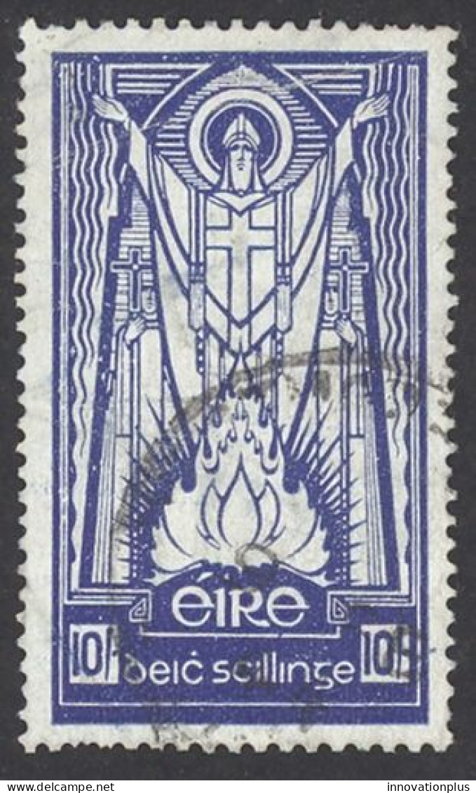 Ireland Sc# 98 Used 1937 10sh St. Patrick And Paschal Fire - Usados