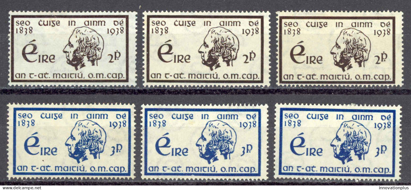 Ireland Sc# 101-102 MH Lot/3 1938 Temperance Crusade 100th - Unused Stamps