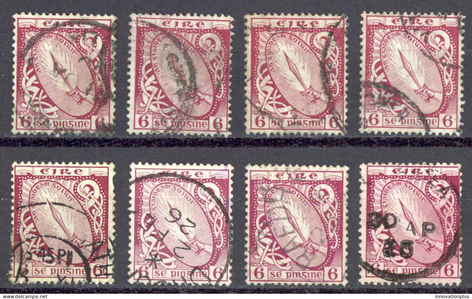 Ireland Sc# 73 Used Lot/8 1922-1923 6p Sword Of Light - Usati