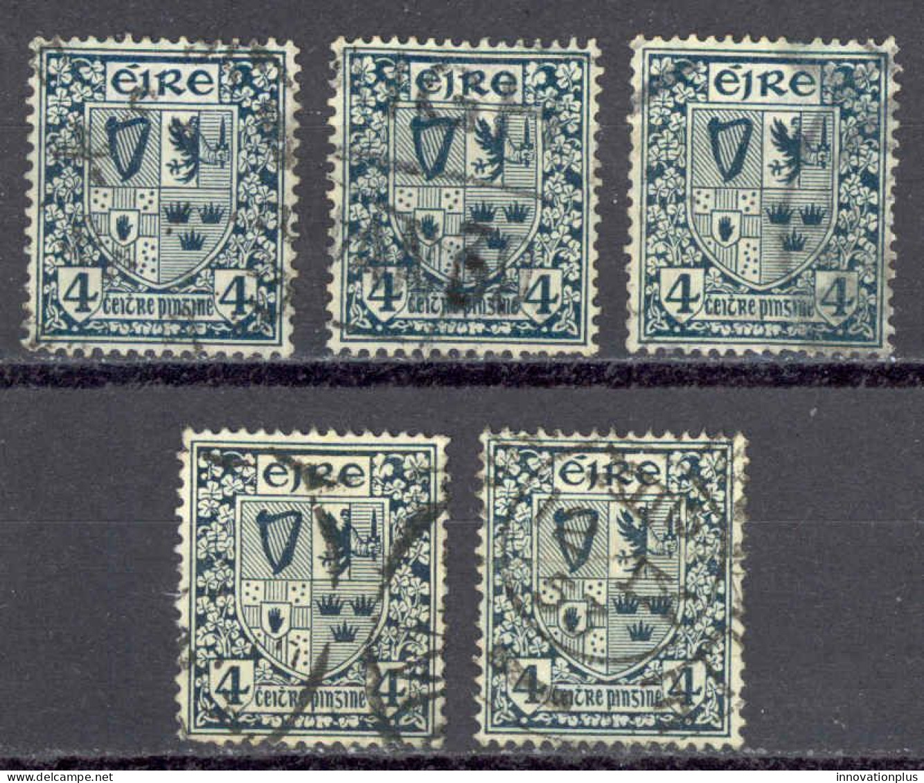 Ireland Sc# 71 Used Lot/5 1922-1923 4p Coat Of Arms - Usati