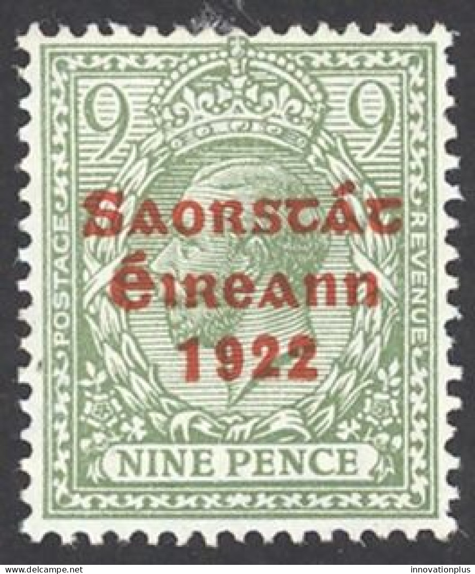 Ireland Sc# 53 MH (b) 15X8½ 1922-1923 9p Overprint - Nuovi