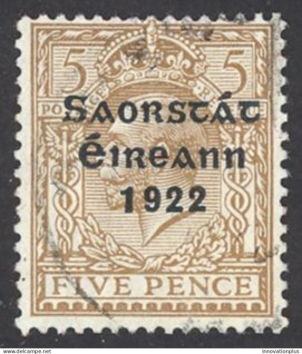 Ireland Sc# 51 Used 15X8½ 1922-1923 5p Overprint - Used Stamps