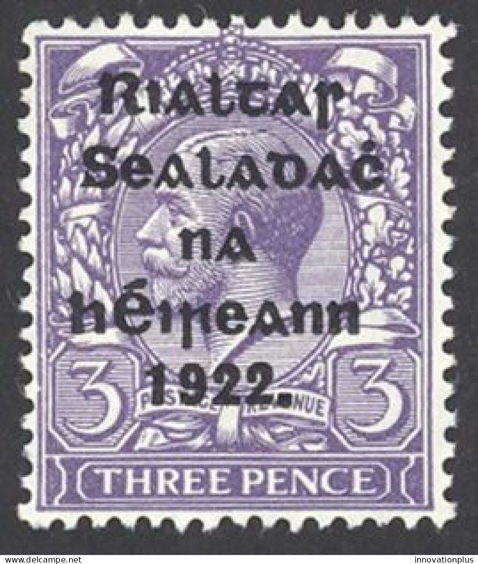 Ireland Sc# 28 MH (b) 14½X16mm 1922 3p Alex. Thom Overprint - Neufs