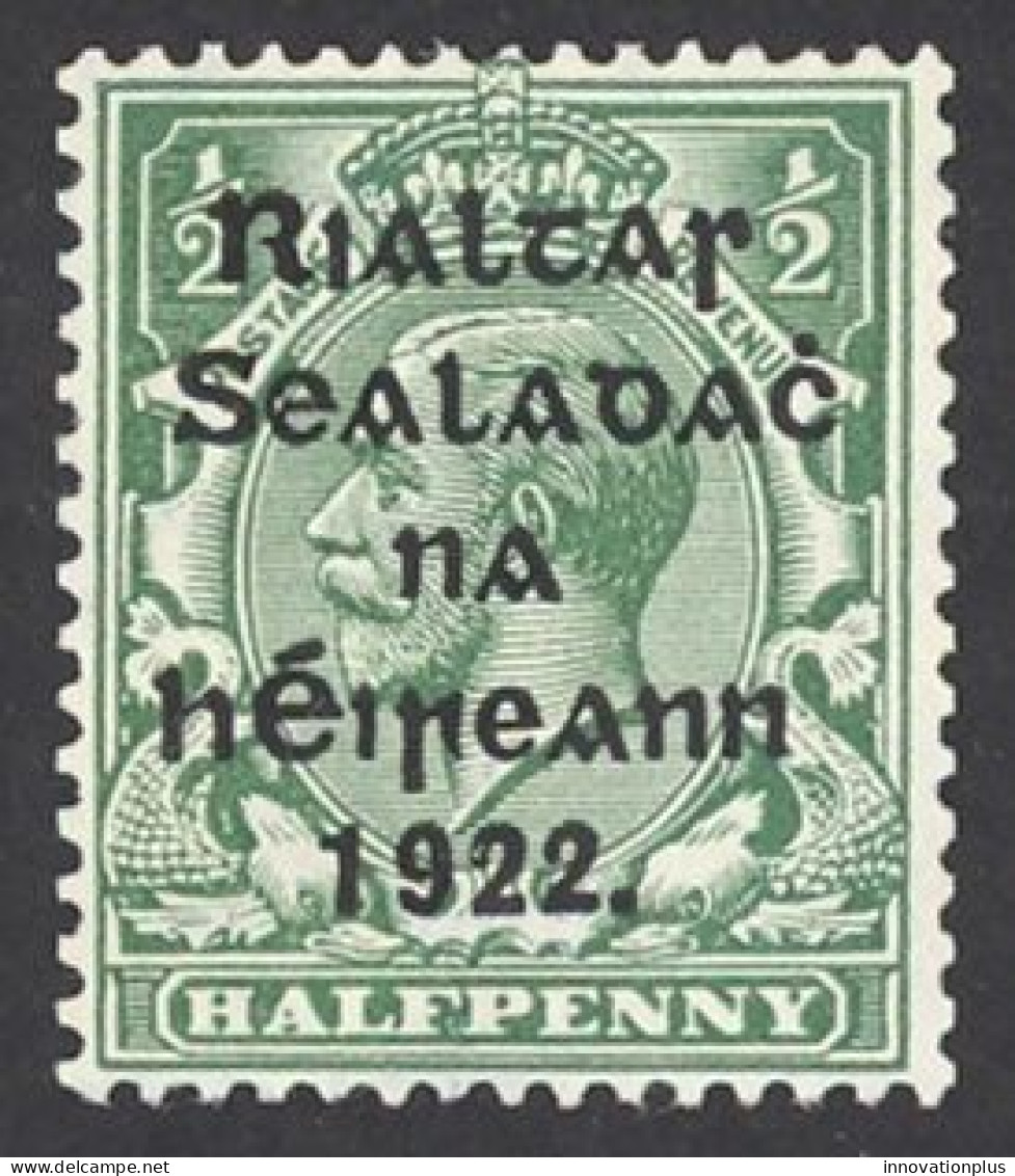 Ireland Sc# 19 MH 1922 ½p Harrison Overprint - Unused Stamps