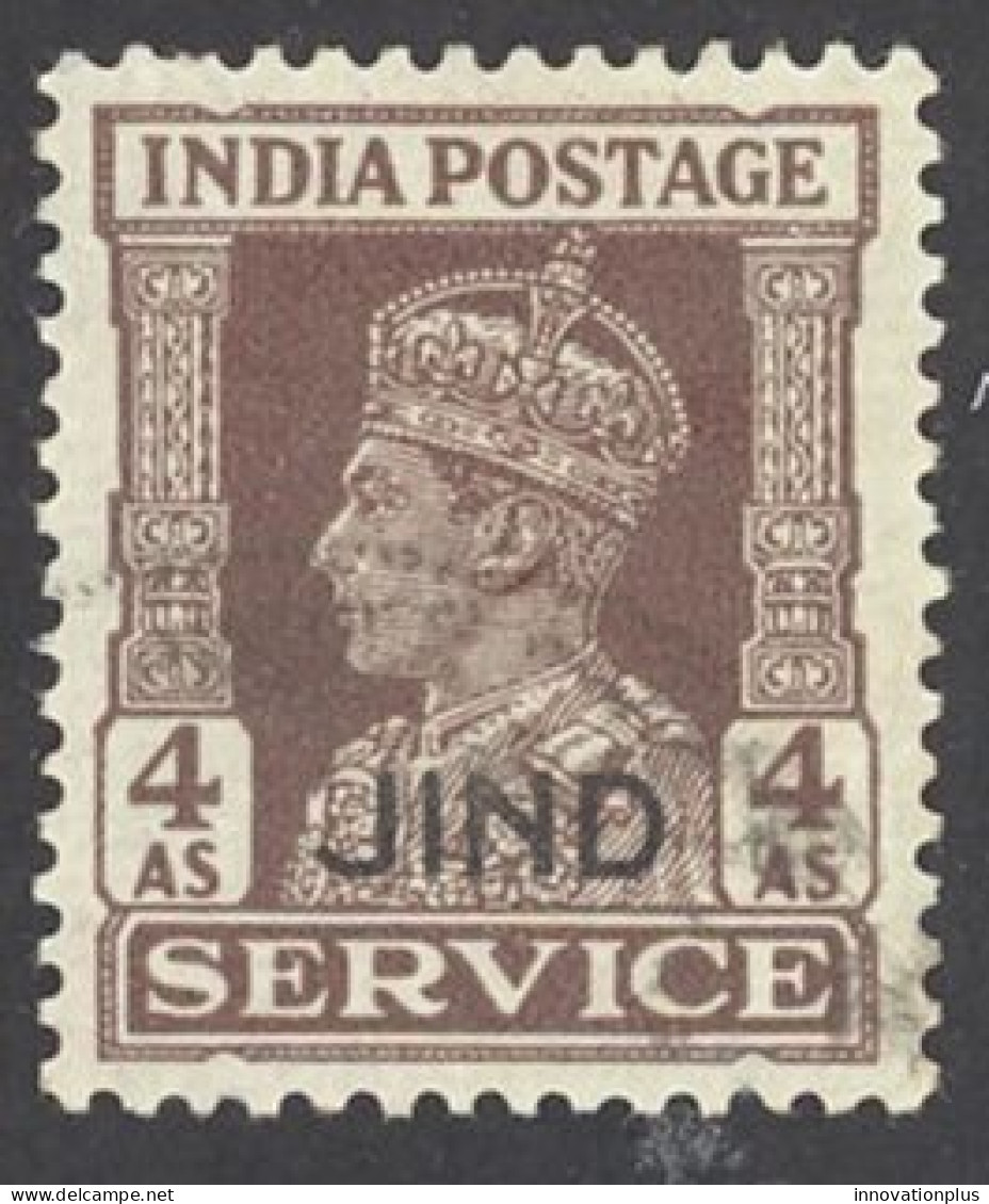 India Jhind Sc# O70 Used 1940-1943 4a Overprint King George VI Official - Jhind